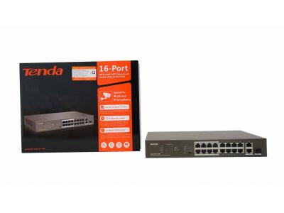Tenda TEF1118P- 16-150W - 16FE+2GE/1SFP Desktop Switch With 16-Port PoE - Bảo Hành 36 Tháng